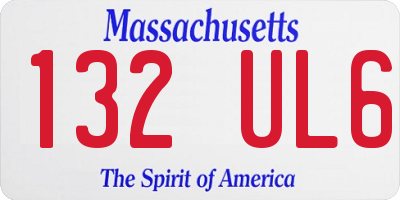 MA license plate 132UL6