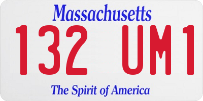MA license plate 132UM1