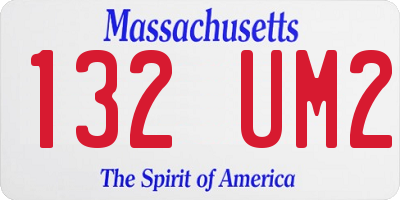 MA license plate 132UM2