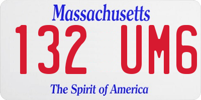 MA license plate 132UM6