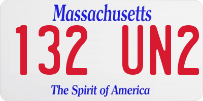 MA license plate 132UN2