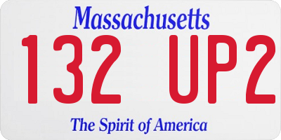 MA license plate 132UP2