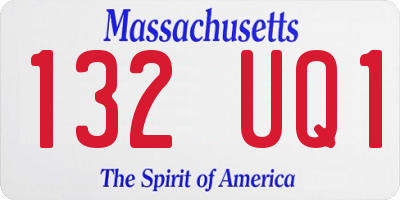 MA license plate 132UQ1