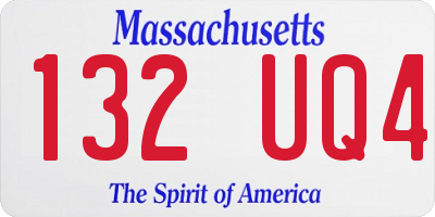 MA license plate 132UQ4