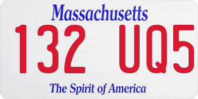 MA license plate 132UQ5
