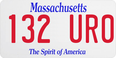 MA license plate 132UR0