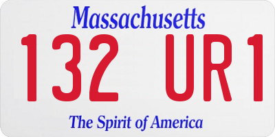 MA license plate 132UR1