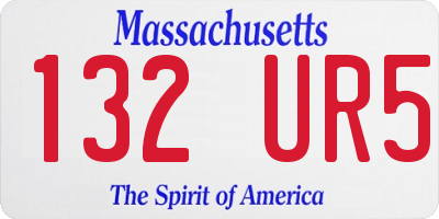 MA license plate 132UR5