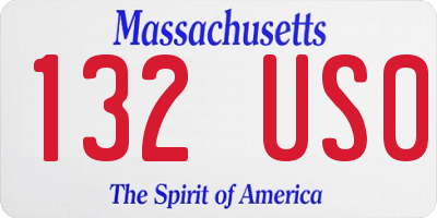 MA license plate 132US0