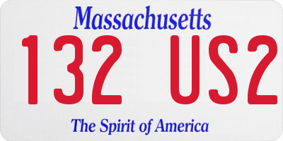 MA license plate 132US2