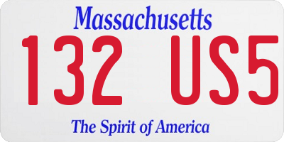 MA license plate 132US5