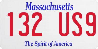 MA license plate 132US9