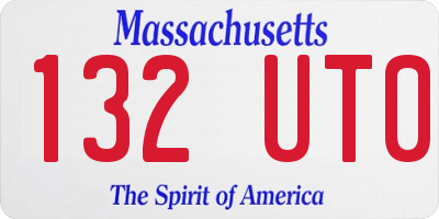 MA license plate 132UT0
