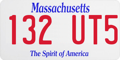 MA license plate 132UT5