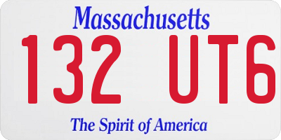 MA license plate 132UT6