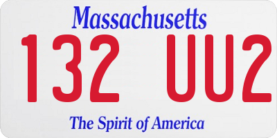 MA license plate 132UU2