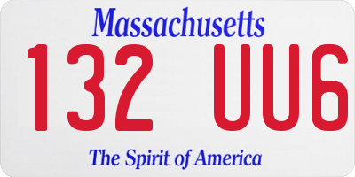 MA license plate 132UU6