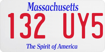 MA license plate 132UY5