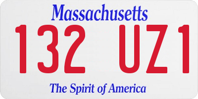 MA license plate 132UZ1