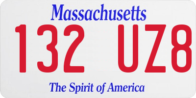MA license plate 132UZ8