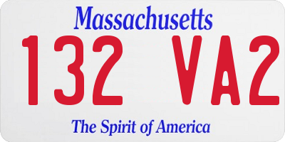 MA license plate 132VA2