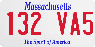 MA license plate 132VA5