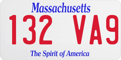 MA license plate 132VA9