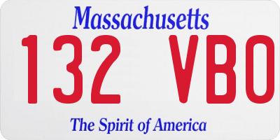MA license plate 132VB0