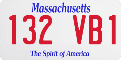 MA license plate 132VB1