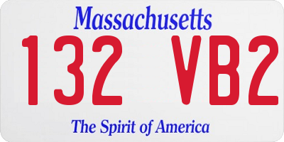 MA license plate 132VB2