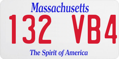 MA license plate 132VB4