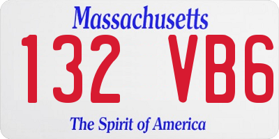MA license plate 132VB6
