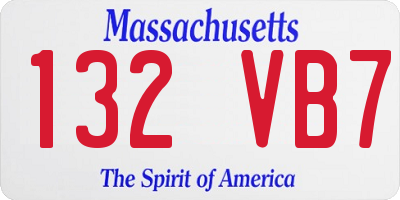 MA license plate 132VB7