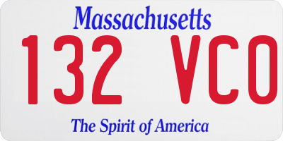 MA license plate 132VC0