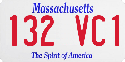MA license plate 132VC1