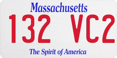 MA license plate 132VC2