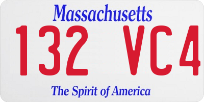 MA license plate 132VC4