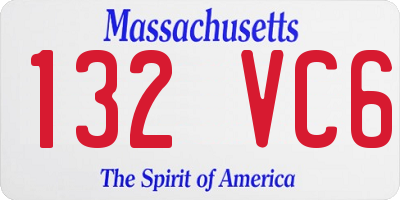 MA license plate 132VC6