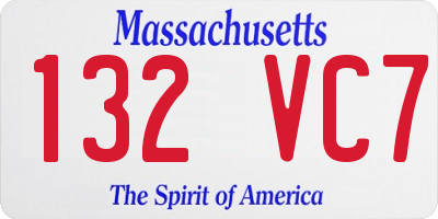 MA license plate 132VC7
