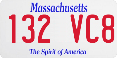 MA license plate 132VC8