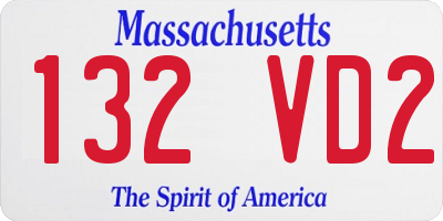 MA license plate 132VD2