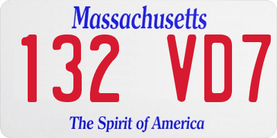 MA license plate 132VD7