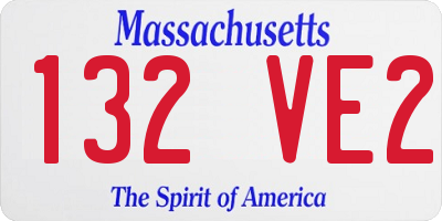 MA license plate 132VE2