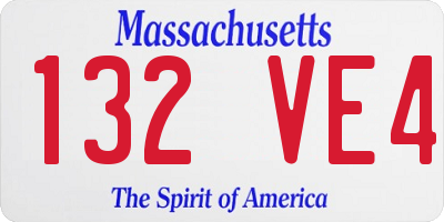 MA license plate 132VE4
