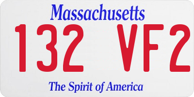 MA license plate 132VF2