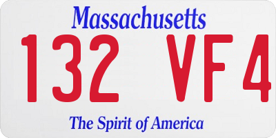 MA license plate 132VF4