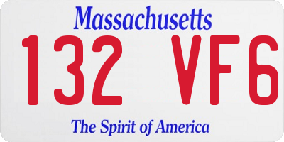 MA license plate 132VF6