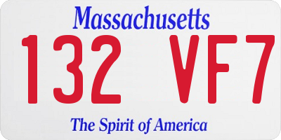 MA license plate 132VF7