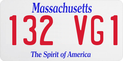 MA license plate 132VG1
