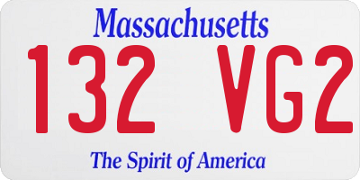 MA license plate 132VG2